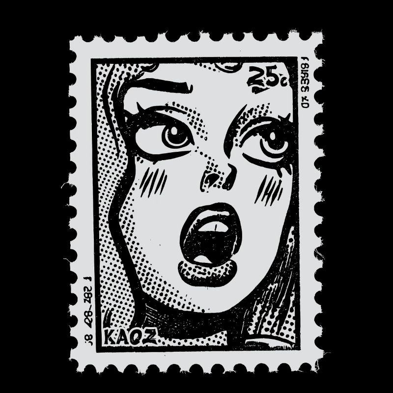 Femme de bande dessinée en état de choc – Timbre-poste Pop Art