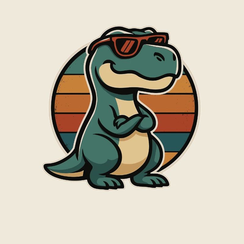 Dinosaure cool avec des lunettes de soleil – style rétro