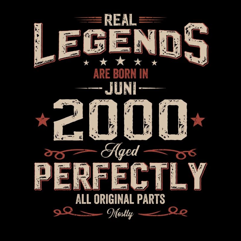 25. Geburtstag Geschenk Mann Original Juni 2000