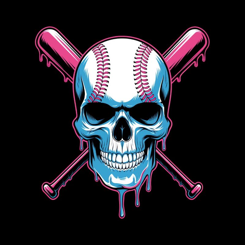 Baseball Skull Baseball Bat