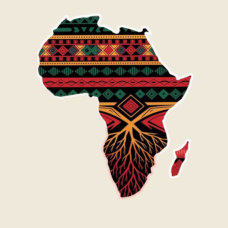 African Pattern Card with Roots