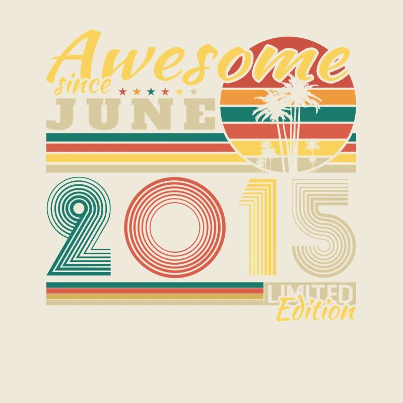 2015 Juni Vintage Geburtstagsgeschenk Retro