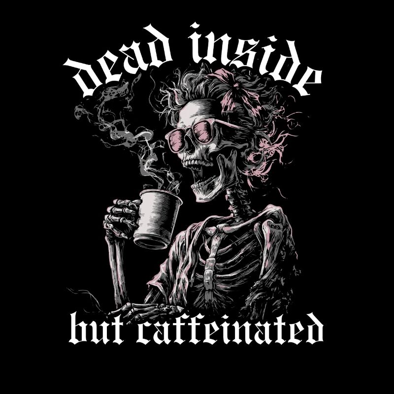 Dead Inside But Caffeinated Kaffee Spruch Frau