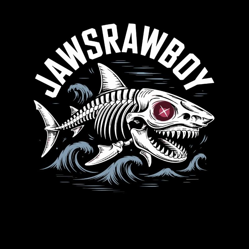 Jawsrawboy Skeleton Shark Illustration