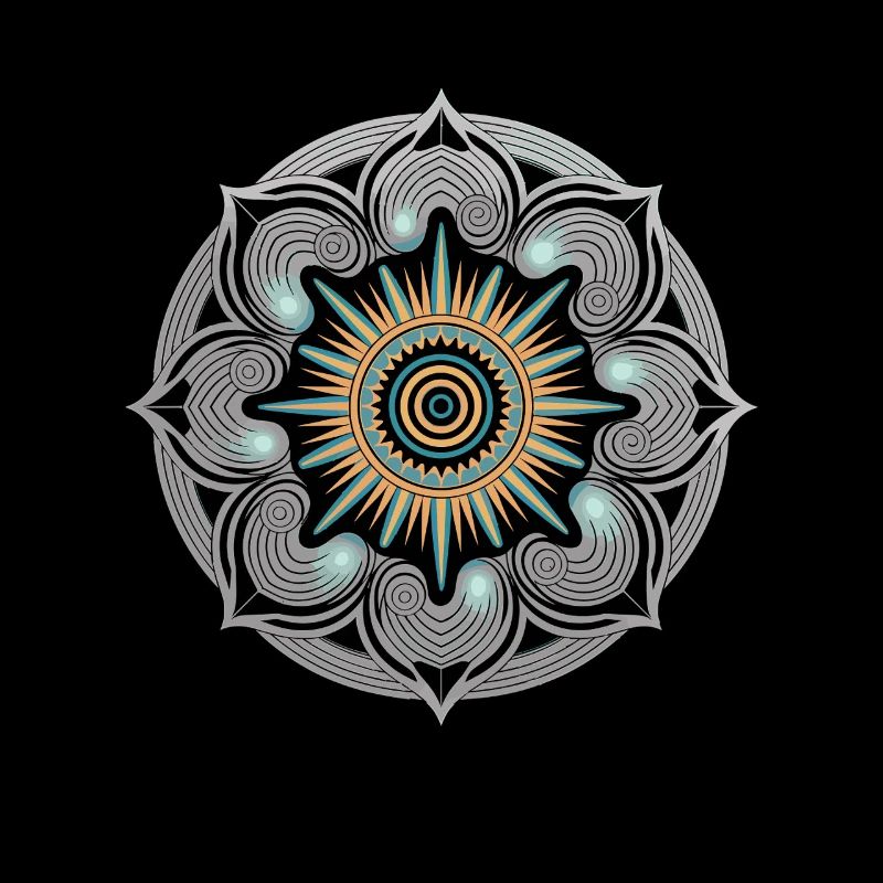 Mandala Sun with Spirals Artwork