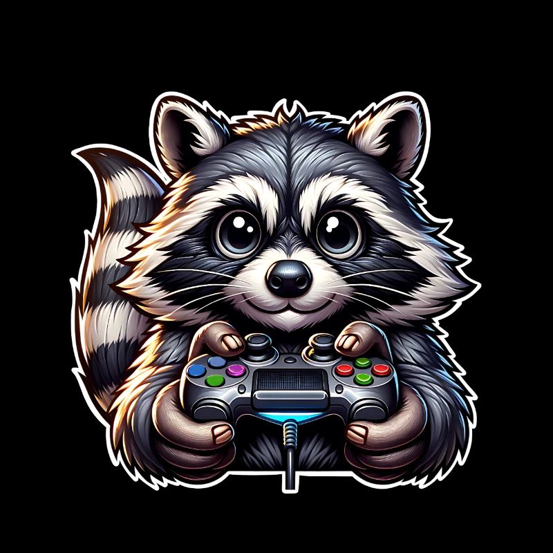 Raton laveur Gamer Nerd de jeu