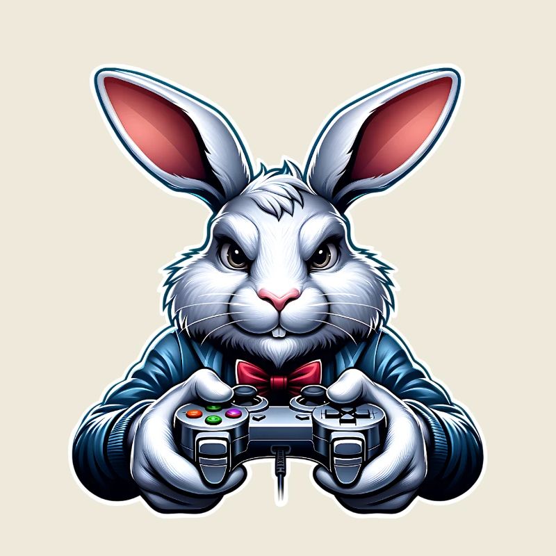 Bunny Rabbit Gamer Nerd de jeu