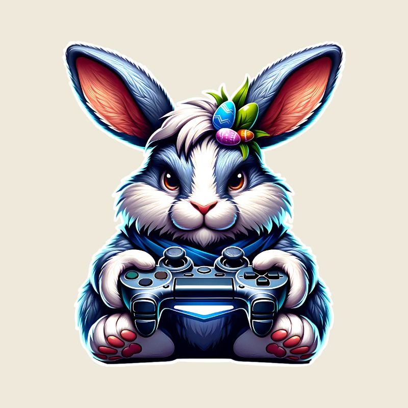 Bunny Rabbit Gamer Nerd de jeu