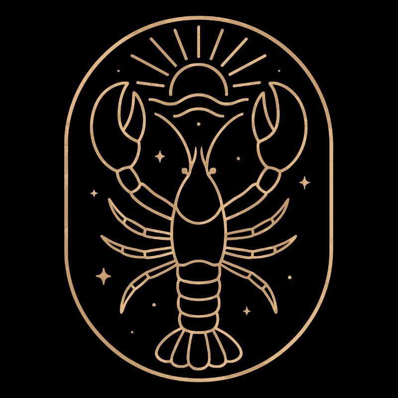 Minimalist lobster silhouette