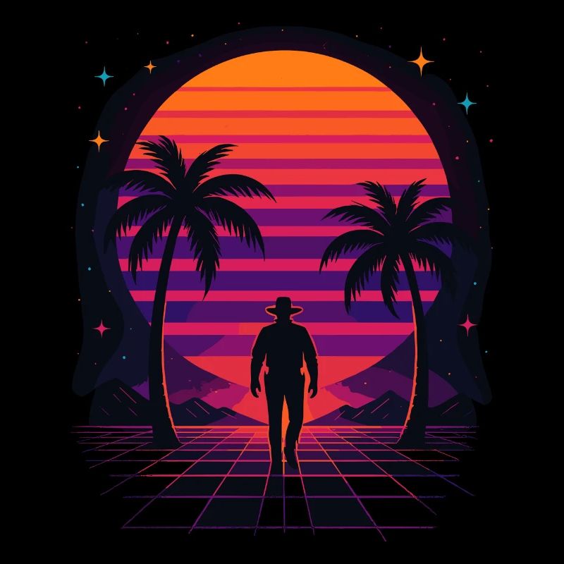 Synthwave Cowboy - Kleidung Wüste