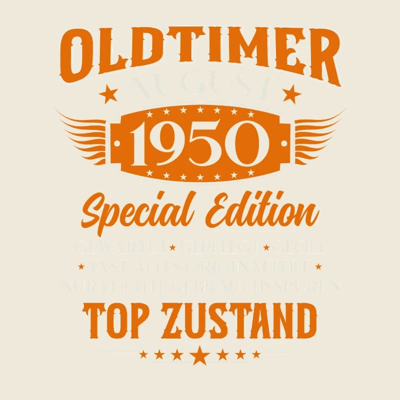 75th Birthday Oldtimer August Vintage 1950