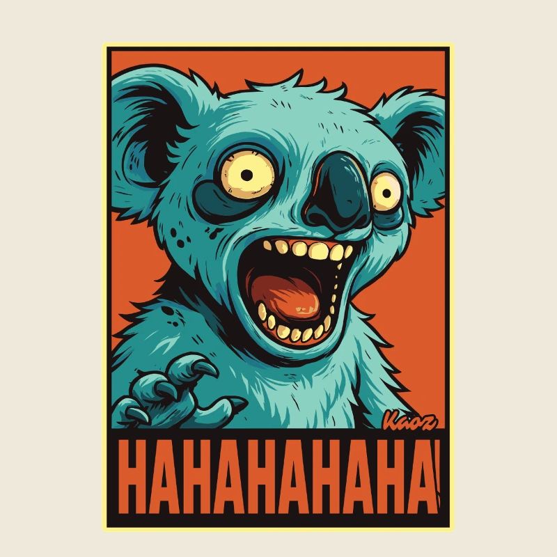 Schreiender lachender Comic Koala