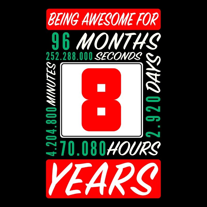 Enfants 8 Ans Anniversaire Mois Heures