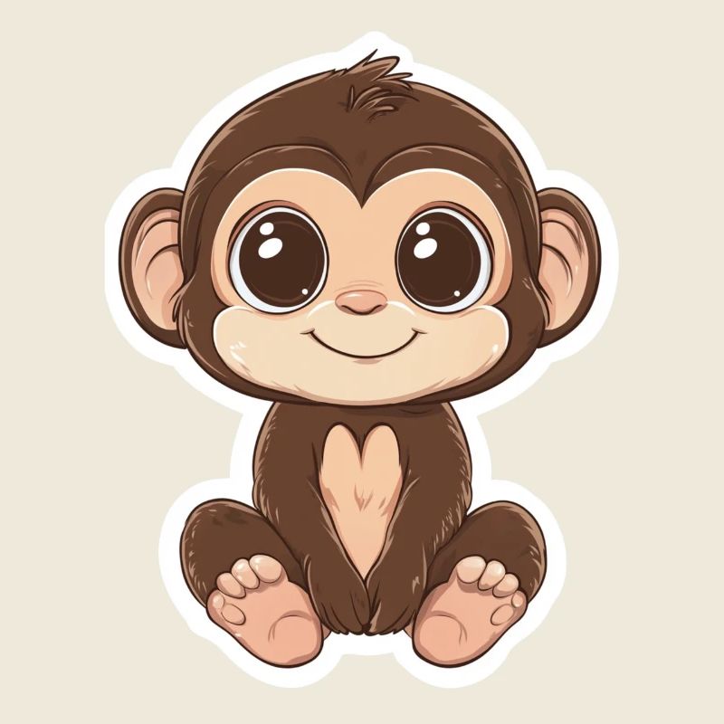 Affe Süsses Äffchen Geschenk für Affenfans