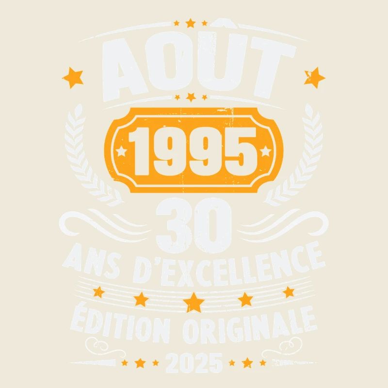 Vintage August 1995 30 Years Anniversary Gift