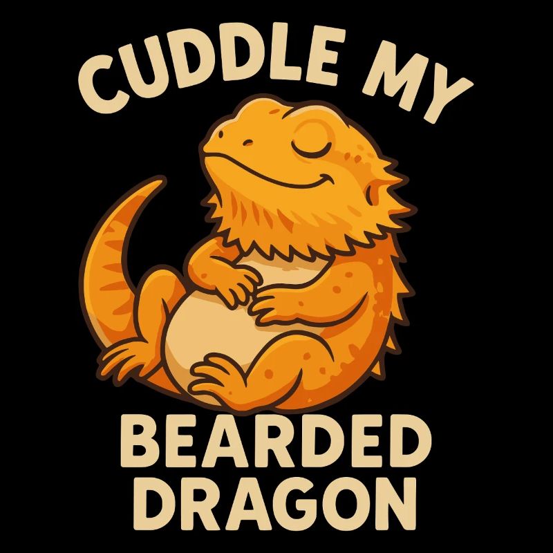 Cuddle with bearded dragon motif