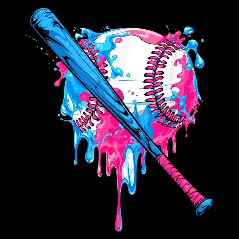 Lebendiges Baseball-Herz-Splash-Design