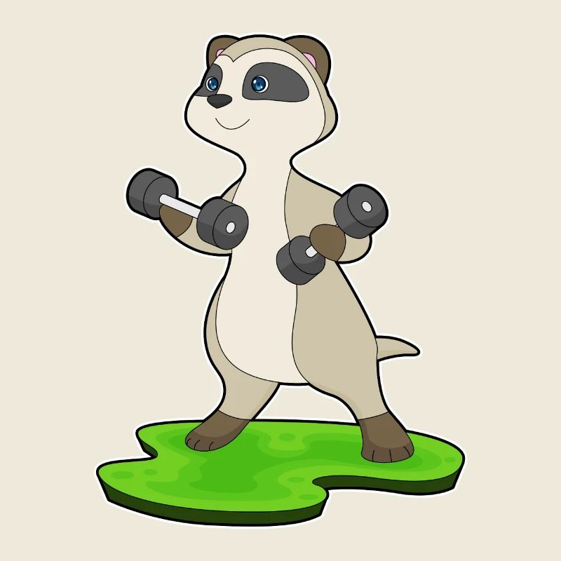 Erdmännchen Bodybuilder Hanteln Bodybuilding