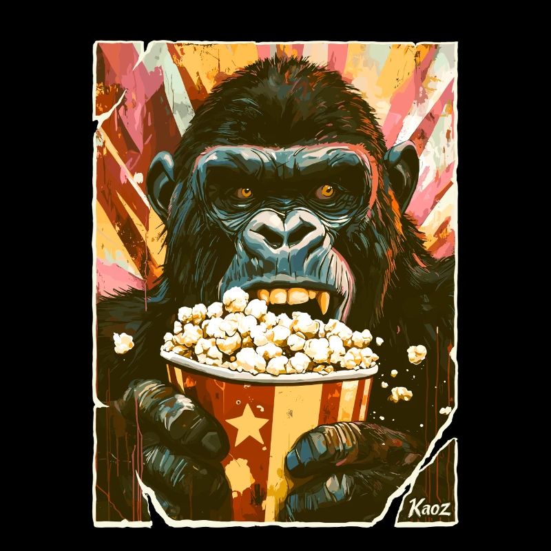 Gorille au pop-corn