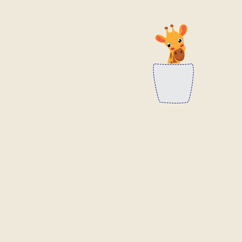 Girafe dans la poche de poitrine Girafe dans le sac