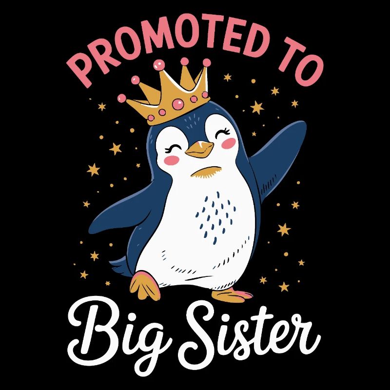 Zur großen Schwester befördert – Pinguin Design