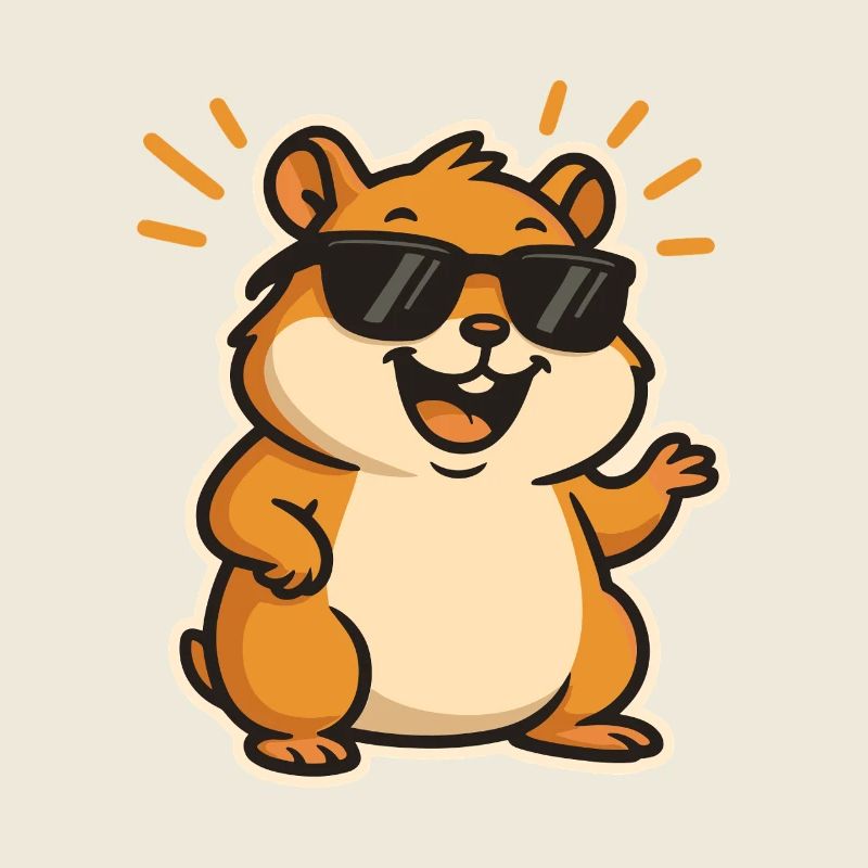 Hamster décontracté avec des lunettes de soleil