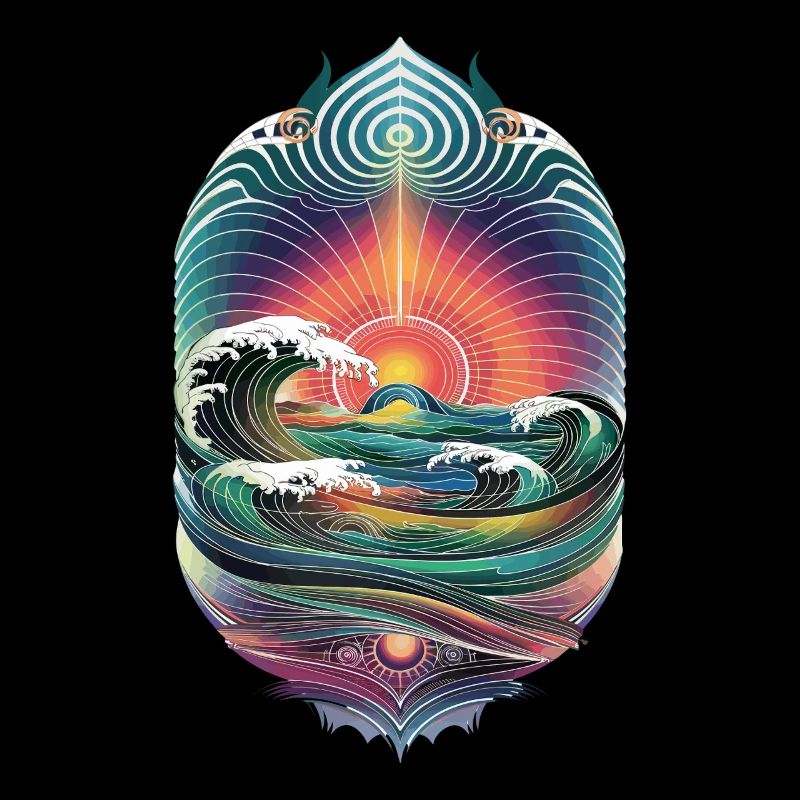 Waves And Sunrise Artwork