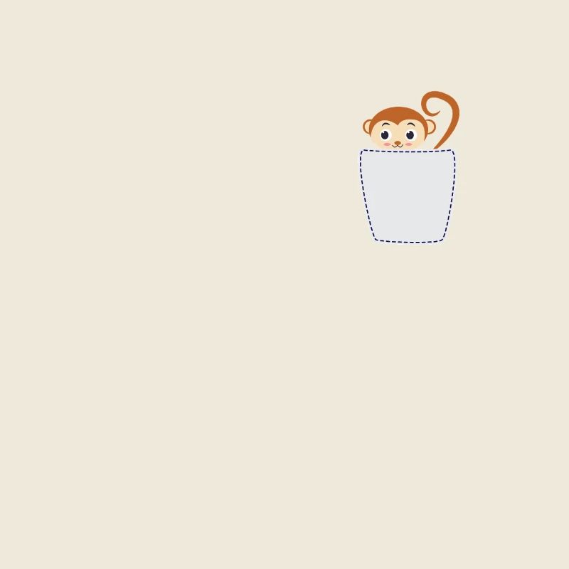 Monkey in breast pocket Monkey in bag