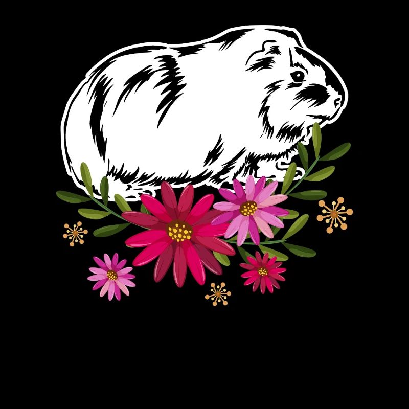 Guinea Pig With Flowers