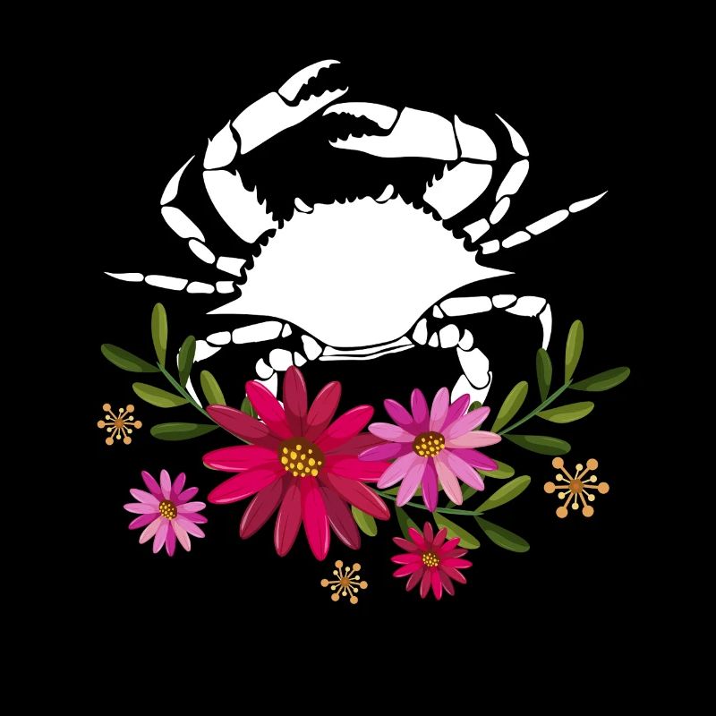Crab With Flowers