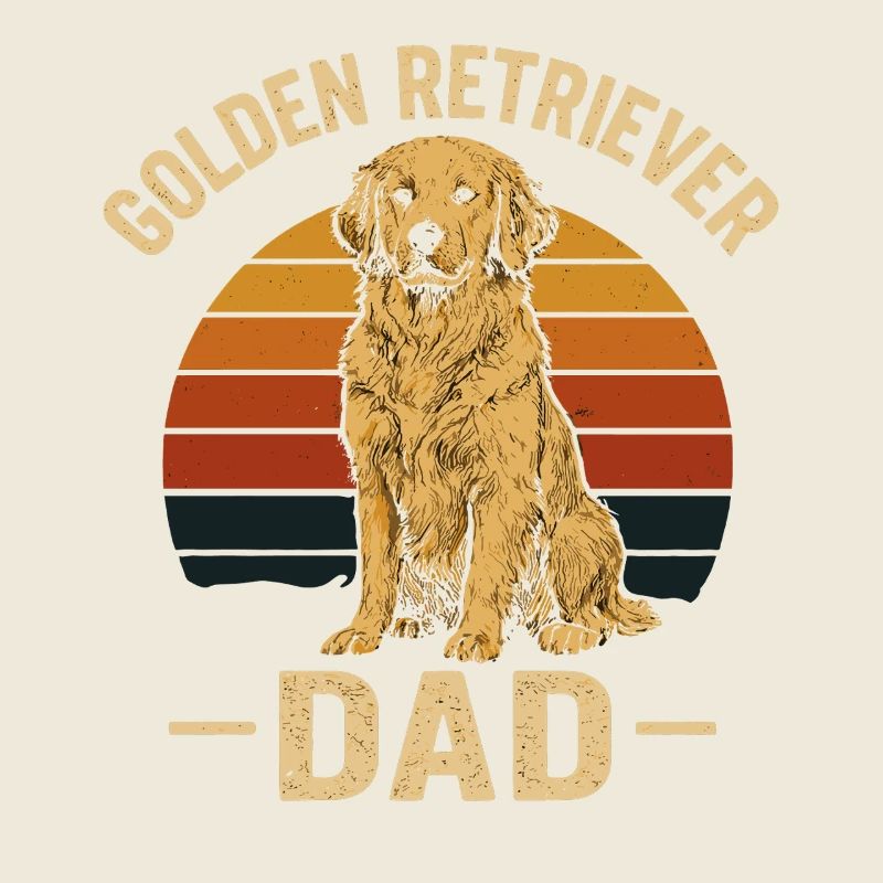 Golden Retriever Dad Retro Style