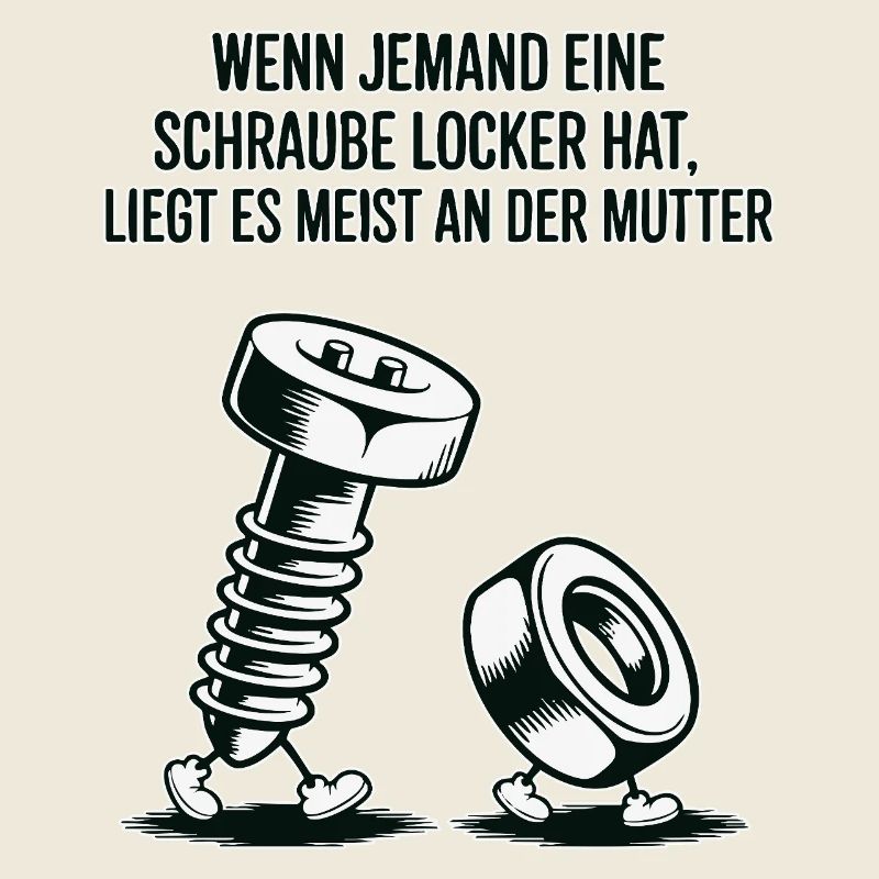Wenn jemand eine Schraube locker hat Mutter Spruch
