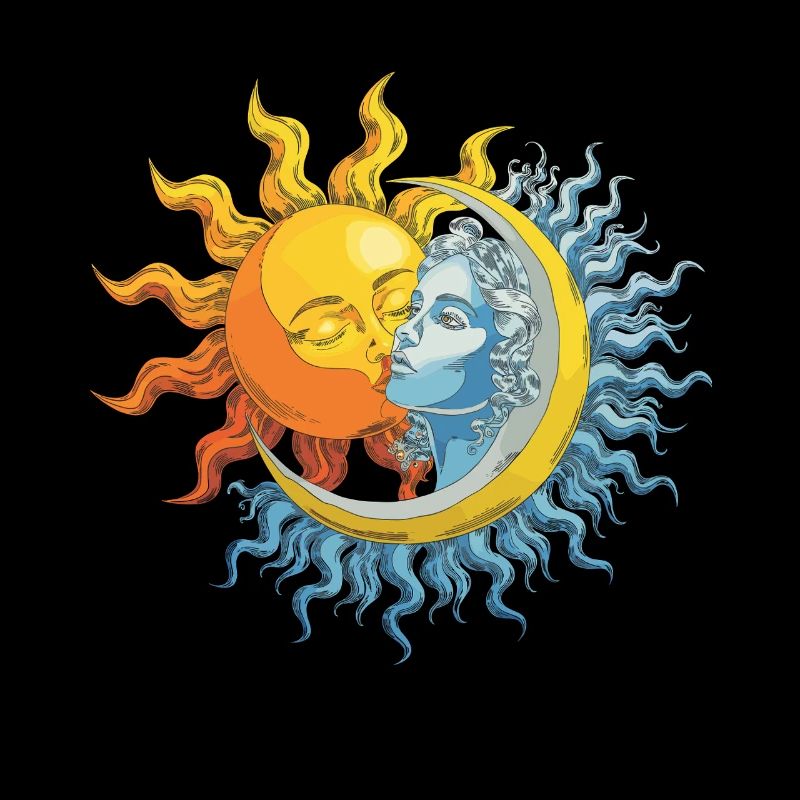 Moon and Sun Kiss Harmonious Interplay