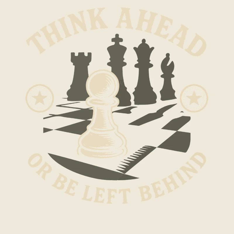 Chess Player Think Ahead Or Be Left Behind Board