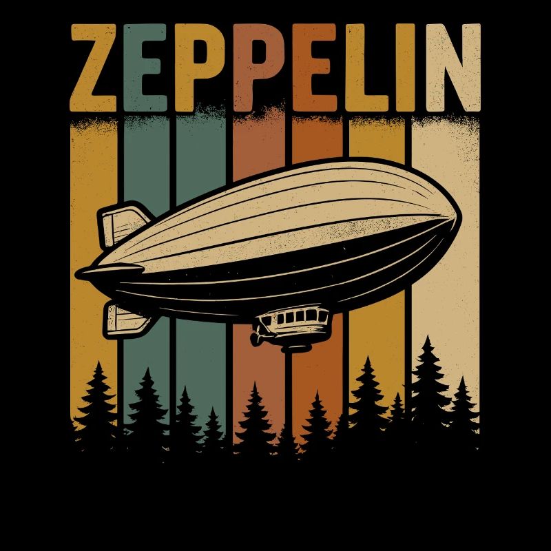 Dirigeable Zeppelin à rayures rétro