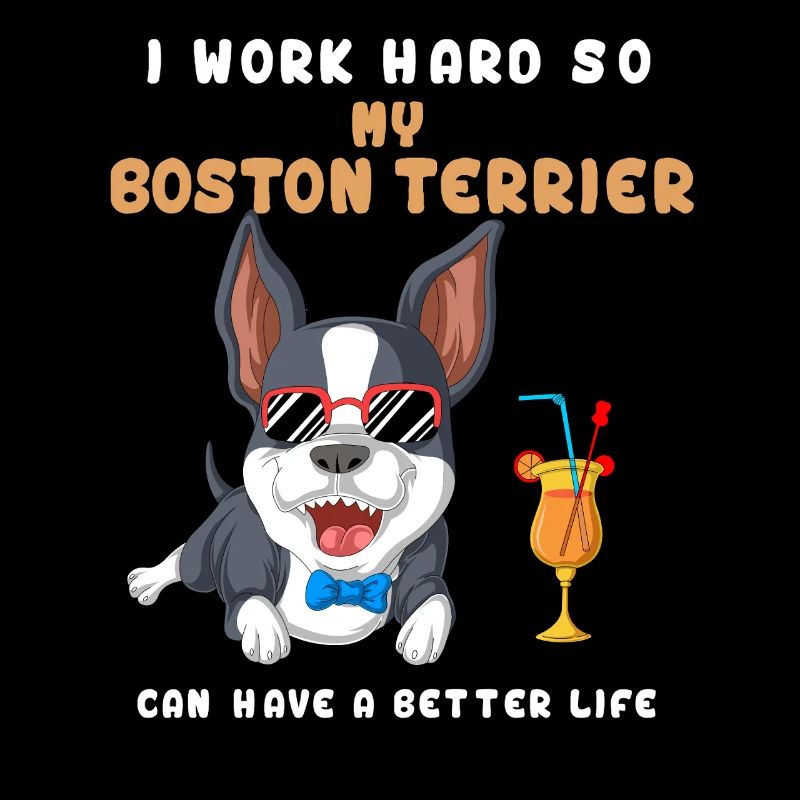 Boston Terrier with Party Vibes Design