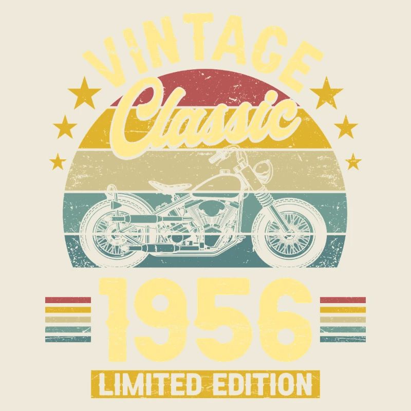 1956 Biker 70. Geburtstag Mann