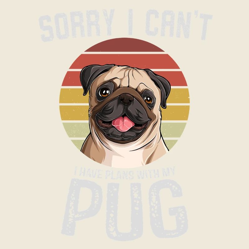 Humorvoller Mops mit Textdesign