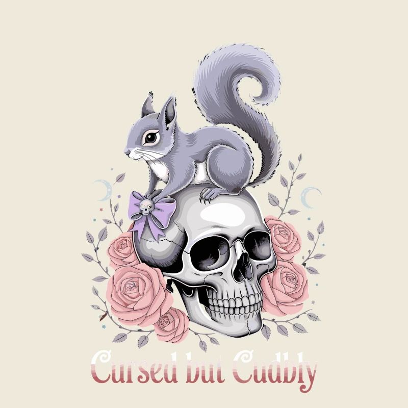  Cursed But Cudbly Gothic Eichhörnchen Schädel
