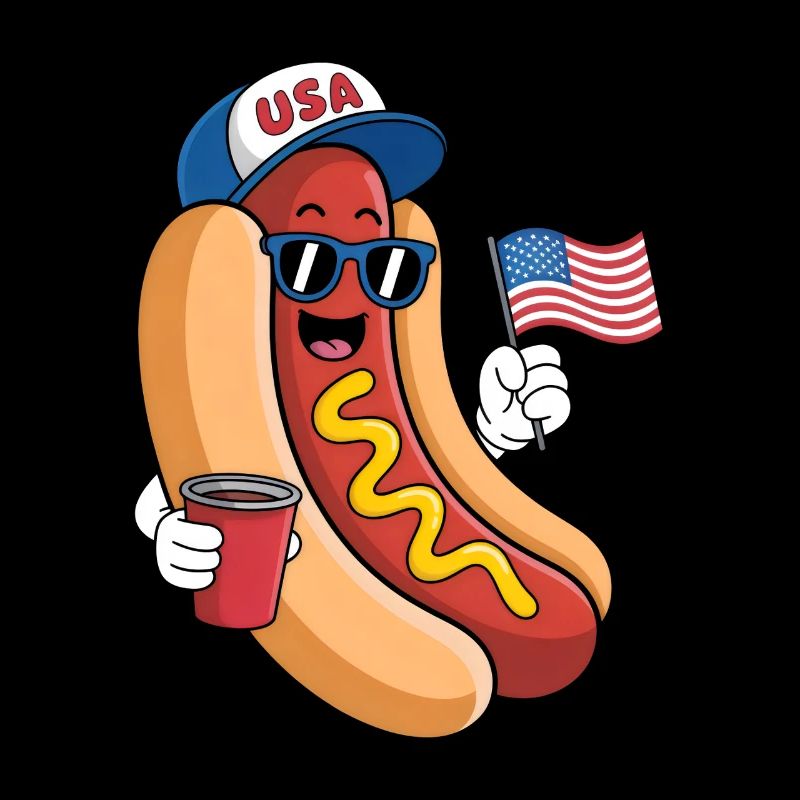 Hotdog Sandwich Lover Independence Day 4th of