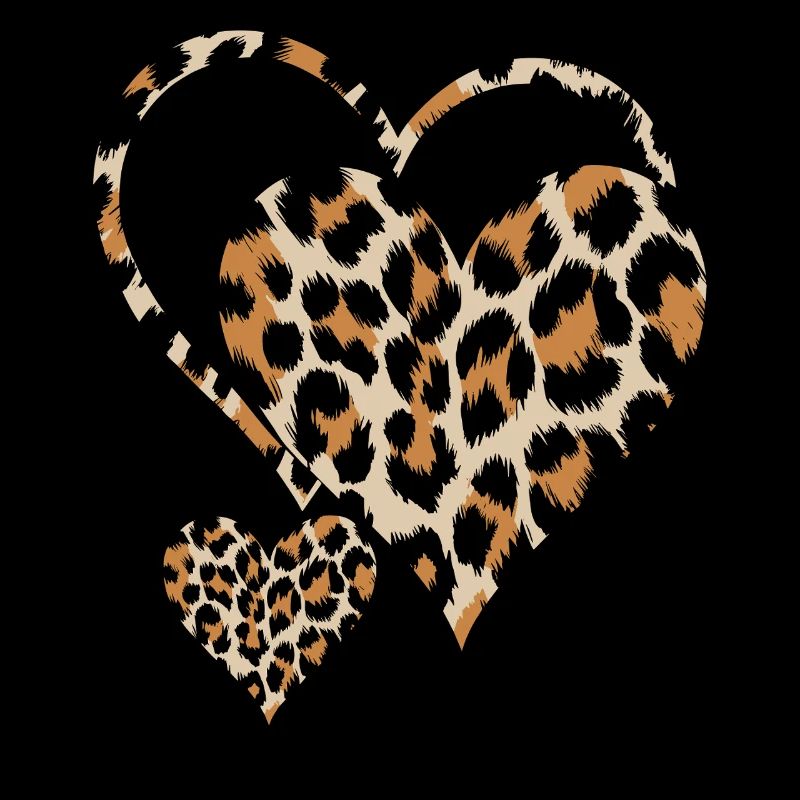 leopard print heart design