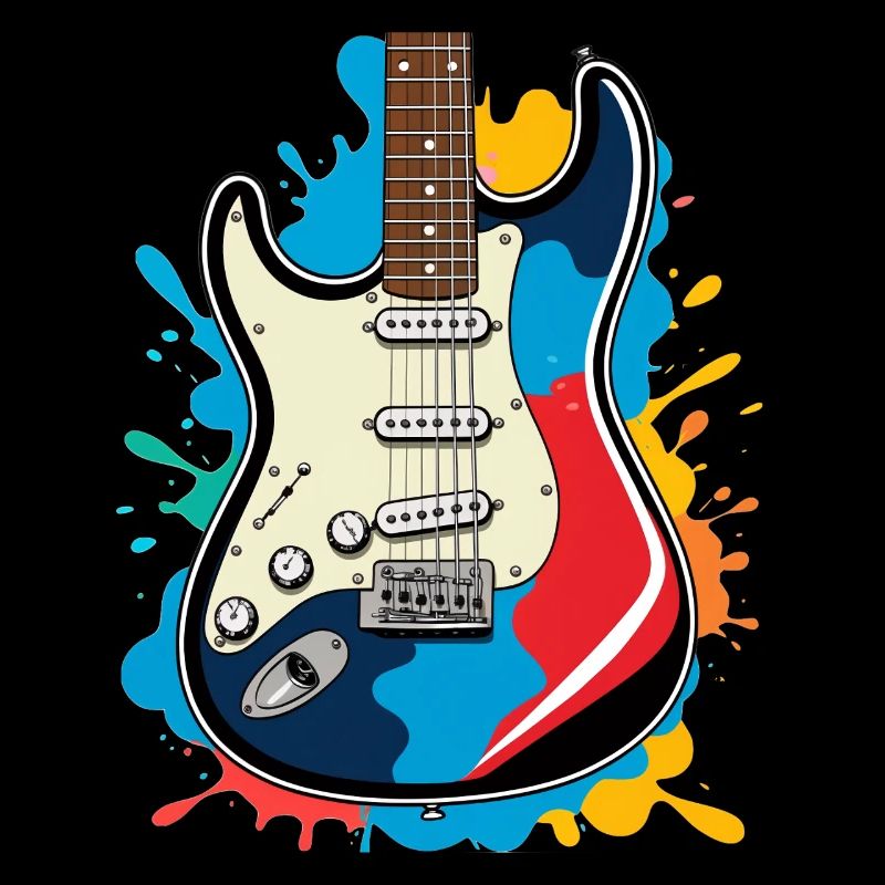 Creative electric guitar illustration