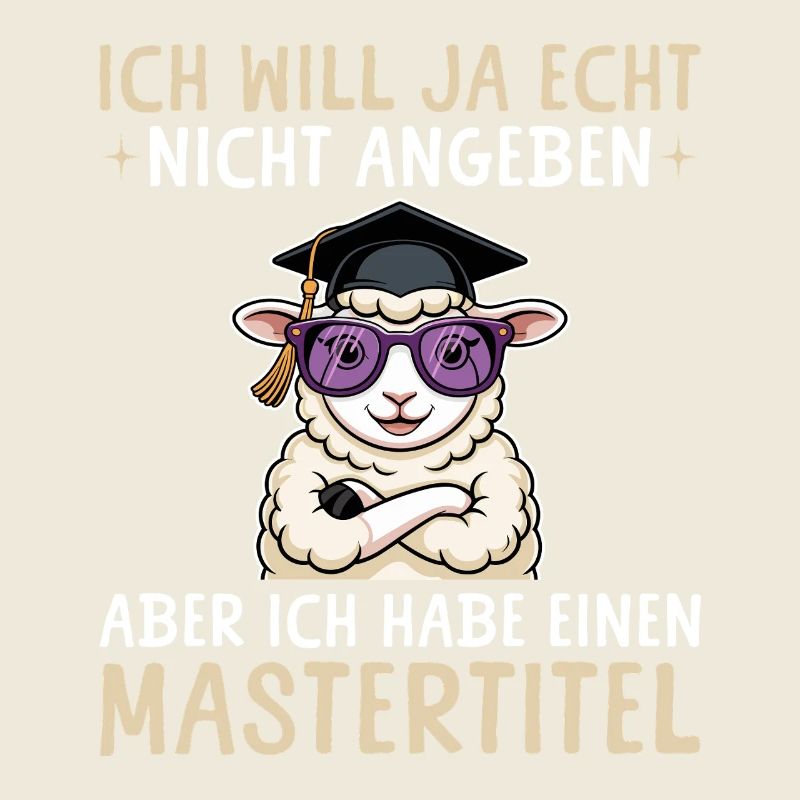 Master Abschluss geschafft - Schaf mit Mastertitel