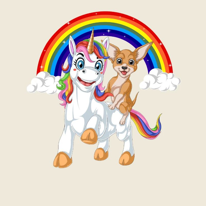Chihuahua Riding Unicorn