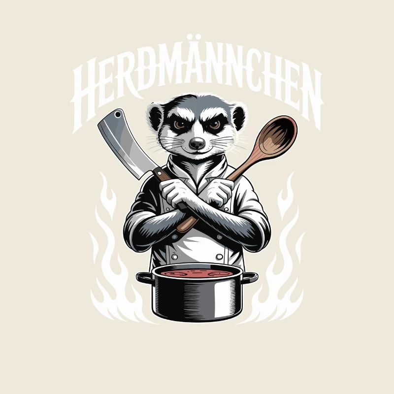Herdmännchen kochen lustiger Koch Herdmännchen