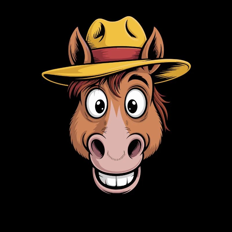  Lustiges Cowboy Pferd Mit Hut Cartoon Pferdekopf