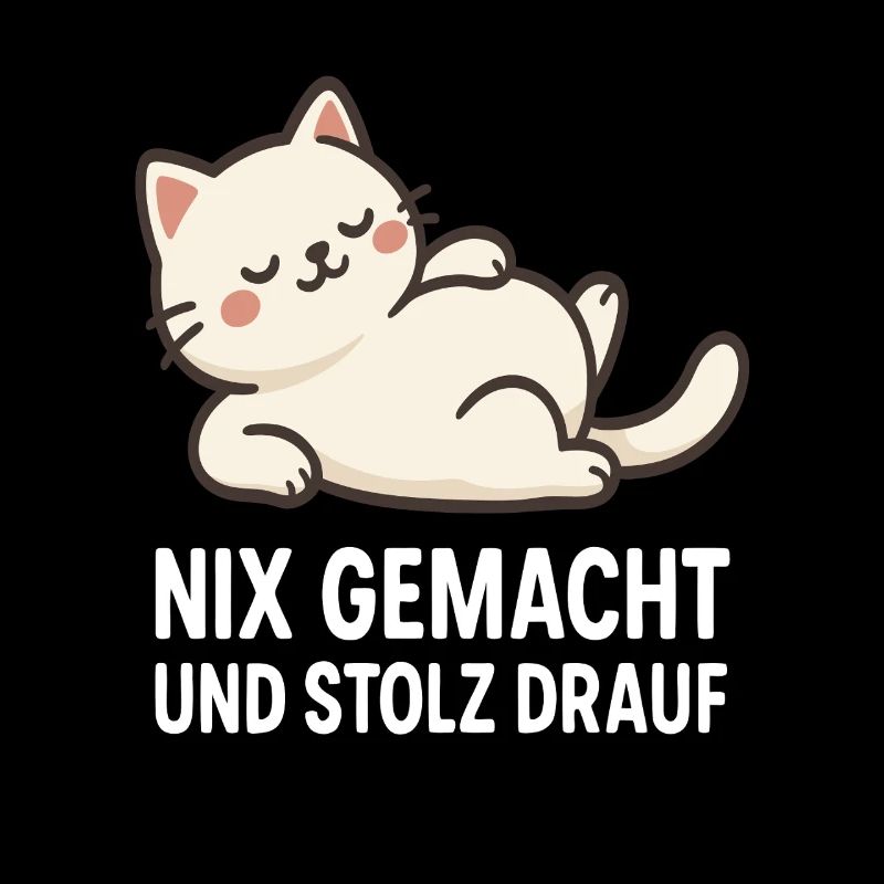 Katzenmotiv mit selbstbewusstem Spruch