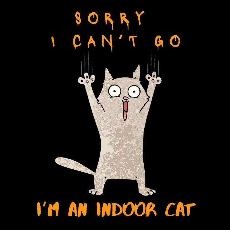 Drôle Introverti Amoureux des chats Meme Je suis un chat d’intérieur
