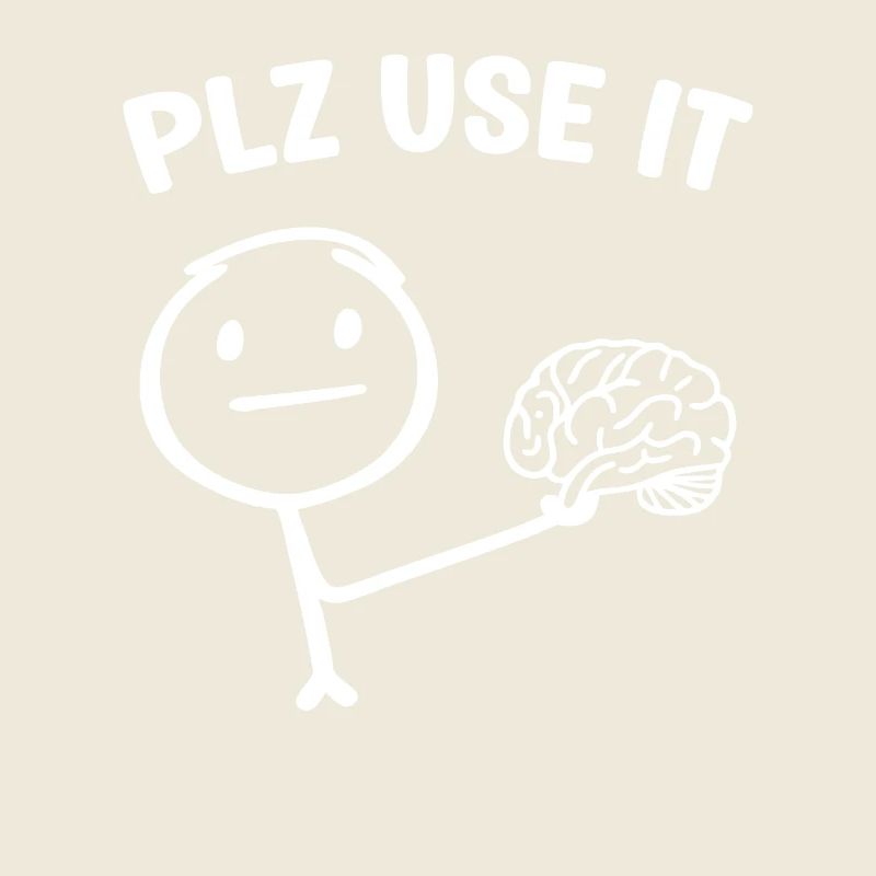 A funny stick figure with brain plz use it