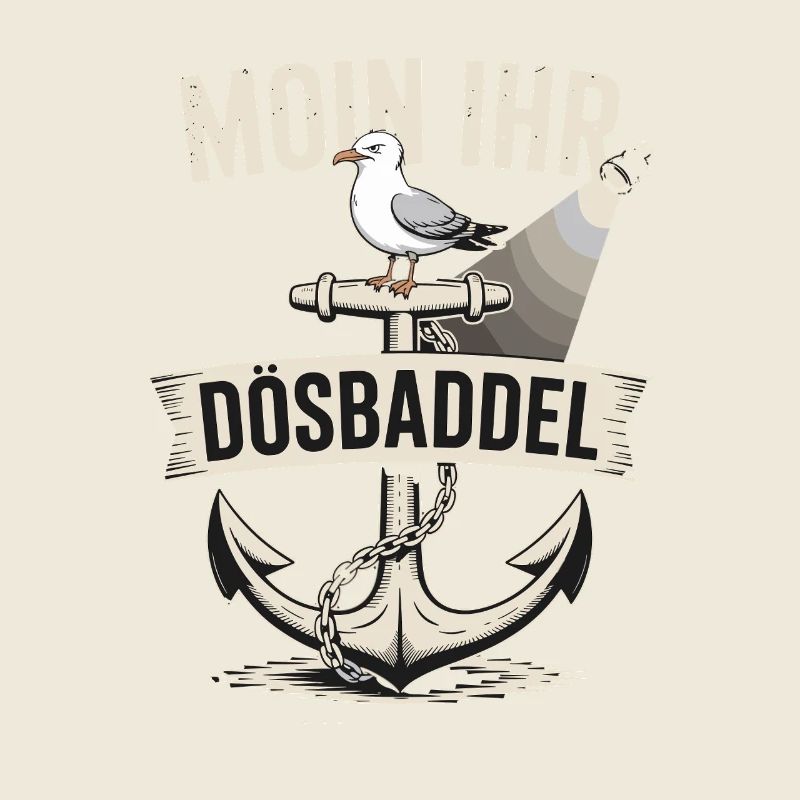  Moin Ihr Dösbaddel Maritimer Spruch Möwe Anker